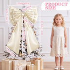 Sosation Cream White Large Bow Decor Big Bow for Backdrop 24x43 in - Image 2