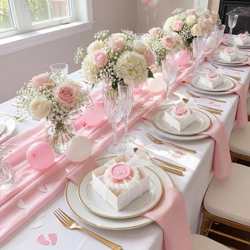 MTLEE 24 Pcs Baby Shower Candle Party Favors for Guests Pink Footprints Scented Candles with Bow Gift Box Ribbon Cute Feet Shaped Return Gifts Keepsakes for Baby Shower Gender Reveal Party Supplies - Image 2