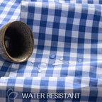 Romanstile Gingham Ruffled Tablecloth Rectangle, 60 x 120 Inch, Blue - Image 3