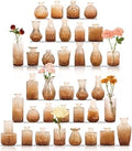 Set of 36 Glass Bud Vases Small Flower Vases for Centerpieces(Amber) by JALANCY