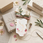 24 Favor Set, Pink Onesie Gift Wrap Tags with Wildflower Seeds - Image 4