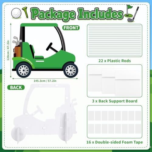 4 Ft Green Golf Cart Corrugated Plastic Standee Large Photo Prop - Image 2