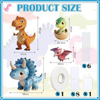 Eaasty 4 Pcs Dinosaur Baby Shower Decor, 16-24 Inch Stand-up Cutouts - Image 3