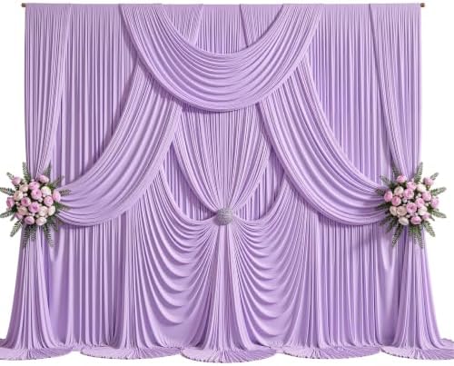 10ft x 10ft Lavender Backdrop Curtains, 2 Panels Lilac Drapes for Backdrop - Image 6