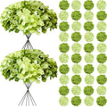 50 Pcs Faux Green Mix Hydrangea Artificial Flowers Bulk, Fake Silk Hydrangea Flowers Heads with Stems for Wedding Decorations Garden Party Baby Shower Porch Home Decor Table Centerpieces by Cherica