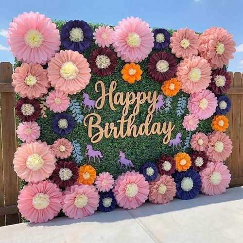ForraFun 36 Pcs Morandi Giant Paper Flowers Decoration for Wall Sizes 10" to 24'' Tissue Paper Pom Poms in 5 Flower Wall Backdrop Decor for Fiesta Mexican Wedding Baby Shower Bridal Shower Party - Image 5