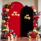 Red Black Arch Backdrop Cover Set of 2 Party Wedding Arch Covers Stretchy Backdrop 7.2FT 6FT Decorations Baby Shower Bridal Shower Photo Birthday Arch Stand Cover Spandex - Image 4