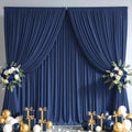 20x10FT Backdrop Curtains with Rod Pockets - Wrinkle Free Photo Stage Backdrop 4 Panels Curtains Drapes for Photography Wedding Party Baby Shower Decorations (Navy Blue) by Unknown