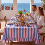 Tudomro Striped Tablecloth, Rectangle, Peony, Slate Blue, 52'' X 70'' - Image 6