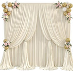 50x15ft Beige Backdrop Curtains for Parties Wedding Photo Wrinkle Free by Suppromo