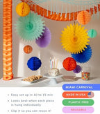 POP SOCIIAL Eco Friendly Paper Party Decoration Set - 13 Pieces, Miami Carnival - Made in the USA Plastic-Free FSC Sustainable Recyclable Reusable Pack - Dopamine Decor - Image 5