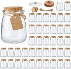 Mini Yogurt Containers with Lids 40 Pack, 7 oz Glass Jars with Lids by Brajttt