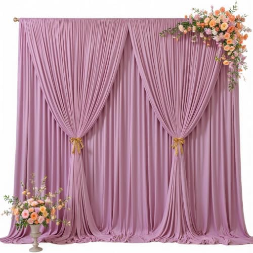30 x 10ft Rose Pink Backdrop Curtains, Dusty Rose Drapes for Backdrop | Wrinkle Free Wedding Birthday Party Backdrop Baby Shower Bridal Shower Graduation Photography Background Decoration - Image 6
