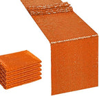 6PCS 12x108 Inch Sequin Table Runner Orange Glitter Table Runner for Party, Wedding, Bridal Baby Shower, Event Decorations（6PCS, 12x108 Inch, Orange） by Hahuho