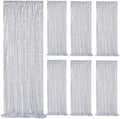Silver Sequin Backdrop Curtains Drapes 6 Pieces 2ftx8ft Sparkly Christmas by QueenDream