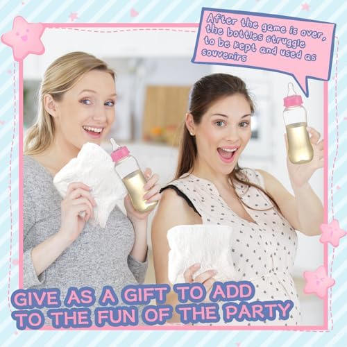 Chicingyou 8 Sets Bottle Chug Baby Shower Games, Stylish Style, Pink - Image 2