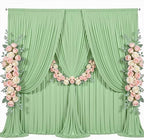 50x8ft Sage Green Backdrop Curtain for Parties Wrinkle Free Fabric Backdrop Curtain Birthday Party Photo Backdrop Drapes for Wedding Baby Shower Bridal Shower Photography Back Drop 10 Panels 5x8FT by Suppromo