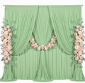 30x10ft Sage Green Backdrop Curtain for Parties Wrinkle Free Fabric Backdrop Curtain Birthday Party Photo Backdrop Drapes for Wedding Baby Shower Bridal Shower Photography Back Drop 6 Panels 5x10FT by Suppromo