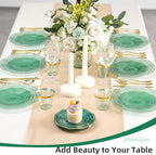 175PCS Green Plastic Plates with Gold Rim, Disposable Party Plates - Image 5