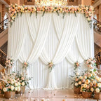 40x10ft Cream Backdrop Curtain Panels for Parties - Wrinkle Free Polyester Photo Curtain Backdrop Wedding Back Drop Fabric Drapes for Party Decorations Background for Photography - Image 6