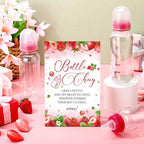 Trelaco 12 Pcs Strawberry Themed Baby Shower Games Bottle Chug Wooden Sign - Image 2