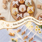 Coume 72 Pcs Baby Shower Pacifiers Necklace Cute Bear Bottle Acrylic Pacifiers Necklaces for Baby Shower Games Guests Gender Reveal Party Favors Prize Decorations DIY (White,Brown,Elegant) - Image 6