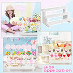 2Pcs Wood Cake Pop Stand, White Lollipop Holder 3 Tier with Twist Ties Lollipop Sticks, 17 Holes Sucker Display Riser for Dessert Table of Wedding Birthday Party - Image 3