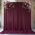 10ft x 10ft Burgundy Backdrop Curtains, Wrinkle-Free Sheer Chiffon Fabric Photo Backdrop Drapes for Wedding Arch Party Ceremony Stage Photography Decorations by WishCare