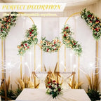 Metal Arch Stand and Cover Set,1 Ivory Spandex Fitted Backdrop with 1 Gold Wedding Arched Stand Frame for Parties Birthday Baby Shower Bridal Banquet Decoration (6.6FT) - Image 7