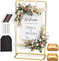Wedding Welcome Sign Stand, Adjustable 50/68 Inch Metal Sign Holder, Gold by Unknown