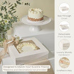 Pack of 10 Bakery Boxes (White Leather, (10.23" x 10.23" x 2.75")) - Image 3
