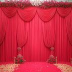 16x10FT Red Backdrop Curtains for Wedding Parties, Wrinkle Free Polyester Photography Backdrop Drapes for Wedding Baby Shower Birthday Parties Stage Background Stand Decorations 4x10ft,4 Panels - Image 6