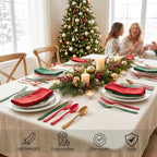 300Pcs Christmas Plastic Silverware Set, Disposable Full Size for Dinner - Image 5