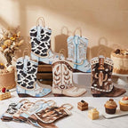 Tioncy 24 Pcs Cowboy Boot Paper Gift Bags, Assorted Style, Brown and Blue - Image 6