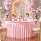Pink Tulle Tablecloths 72 Inch Spandex Round Table Cloths for Round Tables - Image 4