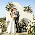 Beige Arch Backdrop Cover 7.2FT 6FT, Stretchy Spandex Wedding Arch Covers Set of 2, 2 Sided Arched Background Cover for Wedding Birthday Party Baby Shower Ceremony Banquet Decoration - Image 7