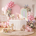 Mindsoft 2 Pcs Arch Backdrop Cover Fabric,Macaroon Pink,6ft+5ft - Image 5
