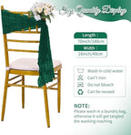 Pesonlook 60 PCS Emerald Green Chair Sashes Cheesecloth Sashes Rustic Chair Decorative Bows Designed ChairCover for Wedding Banquet Party Aisle Home Kitchen Decoration (16 x 70 inch) - Image 4
