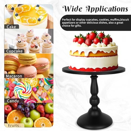 Fivenl 8 Pcs Cake Stand Black Metal Dessert Table Display Set, 3-Tier Cupcake Stand, Cake Display Tower and Cookie Tray Rack Serving Tray for Birthday Party, Weddings, Baby Shower (Black) - Image 5