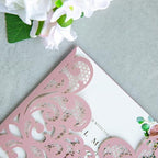 20Pcs Dusty Rose Laser Cut Wedding Invitation Cards With Envelopes - Image 6