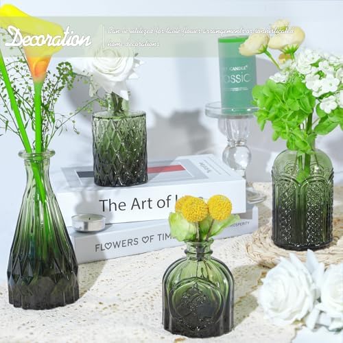 TBWIND 24pcs Green Glass Bud Vases Set - Image 5