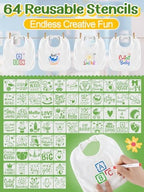 All-in-One Baby Shower Games for Guests, DIY Bib Decorating Kit, 24 Sets - Image 4