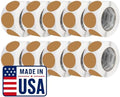 Perco Kraft Brown Perforated Round Circle Dot Sticker 3-Inch Labels — 10 Rolls, 5,000 Stickers - Natural Rustic Labels for Handmade Products, Thank You Stickers & Packaging - Made in USA by Perco