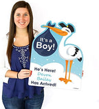 Big Dot of Happiness Custom Boy Special Delivery - Baby Arrival Sign - Blue It's A Boy Stork Personalized Baby Announcement & Welcome Yard Sign - Image 7