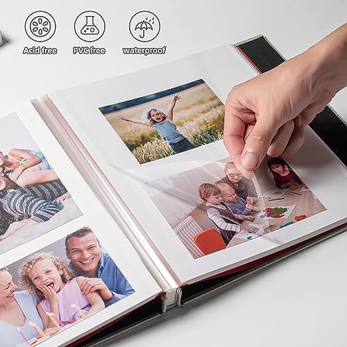 HoneyTolly Large Photo Album, Self-Adhesive, 60 Pages, Linen Cover, Ideal Gift for Family, Wedding, Baby, Christmas, Anniversary - Grass Green - Image 3