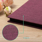 Large Photo Album Self Adhesive for 4x6 8x10 Magnetic Scrapbook Album DIY 60 Black Sticky Pages Linen Cover Photo Album(Purple) - Image 4