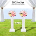 2PCS 34.65in White Roman Columns for Wedding Ceremony Party - Image 2