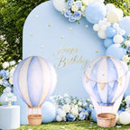 2 PCS Large Hot Air Balloon Baby Shower Decorations, Blue Hot Air Balloon Cardboard Theme Birthday Party Decor for Backdrop Yard Signs Standup Photo Booth Props - Image 3