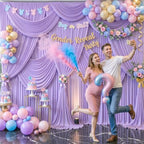 6 Panels Lavender Backdrop Curtain for Parties Wedding Wrinkle Free Light Purple Photo Curtains Backdrop Drapes Fabric Decoration for Baby Shower Photoshoot 30ft(W) x 10ft(H) - Image 3