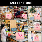 EUSOAR Large Pink Shopping Bags with Handles, 25 Pack 12.5x4.5x11 inches Gifts Wrap Bags Bulk, Retail Wrapping Bags for Wedding, Craft Grocery, Boutique, Party Favor, Business - Image 4